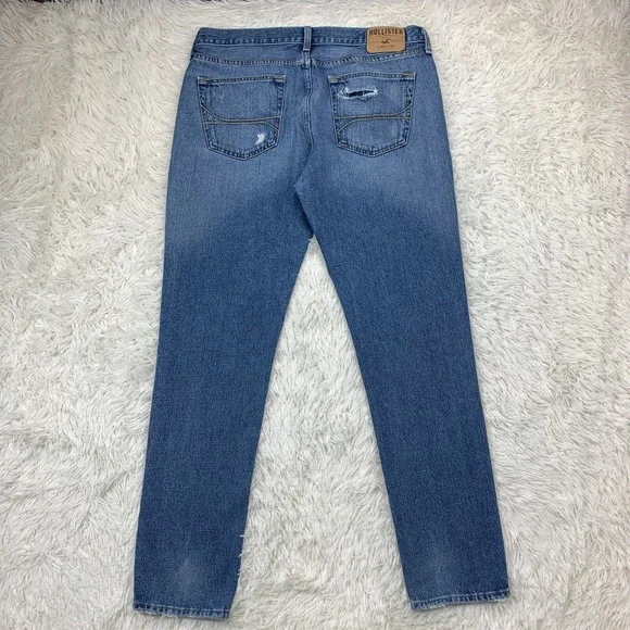Hollister Jeans Mens 34x31 Blue Pants Classic Taper Denim Button Fly Tag 36x32 - Picture 2 of 13